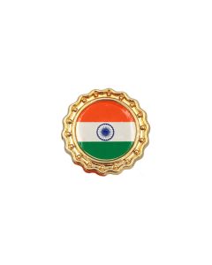 INDIA BADGE ROUND GOLDEN (METAL)